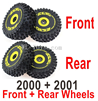 Wltoys 144010 Tires Wheel unit.2 set Front + 2 Set Rear.144010.2000 + 2001