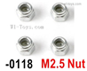 Wltoys 144010 M2.5 Locknut Set.12428-01187.The nut's size is M3..Wltoys 144010 1/14 Locknut Parts