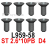 Wltoys 144010 Screws L959-58 Screws. ST 2.6x10PB D4.