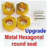 Wltoys 184012 Parts-06-04 A949-11 Upgrade Metal Hexagonal round seat(4pcs)(4pcs)-Yellow,Wltoys 184012 Rc Racing Car Truck Spare Parts,High speed Wltoys 184012 1:18 Scale 4wd,2.4G Spare Parts Accessories,F1 184012 On Road Drift Racing Truck Car Parts