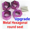 Wltoys 184012 Parts-06-05 A949-11 Upgrade Metal Hexagonal round seat(4pcs)-Purple,Wltoys 184012 Rc Racing Car Truck Spare Parts,High speed Wltoys 184012 1:18 Scale 4wd,2.4G Spare Parts Accessories,F1 184012 On Road Drift Racing Truck Car Parts