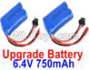 Wltoys 18404 Upgrade 6.4V 750mAh battery(2pcs)-52X32X16mm