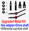Wltoys 244016 Upgrade Parts Metal Coupling hex adapter,Drive shaft,Differential cup,Axle shaft.