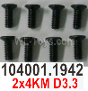 Wltoys 244016 104001.1942 Cross Recessed Countersunk Machine Screws 2X4KM.
