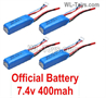 Wltoys 284010 Parts K989-60 4pcs RC Battery. Official WLtoys 7.4V 400mAh Battery.