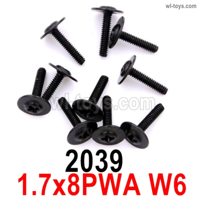 Wltoys 284131 Screws.2039 Screws.1.7x8PWA W6. Round head machine screw with medium.