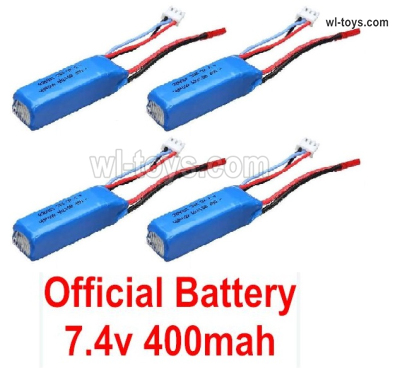 Wltoys 284161 Parts K989-60 4pcs RC Battery. Official WLtoys 7.4V 400mAh Battery.