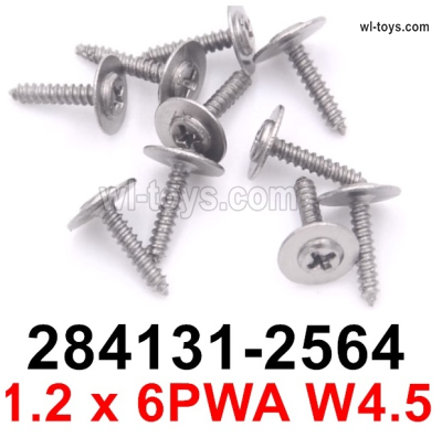 Wltoys 284161 Parts 284131-2564 Screws.1.2x6PWA W4.5.Phillips pan head screws with media.