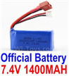 Wltoys A979-B Official 7.4v 1400mah Battery with T-shape Plug For Wltoys A979-B Rc Car Parts,High speed 1:18 Scale 4wd,2.4G A979-B rc racing car Parts,On Road Drift Racing Truck Car Parts