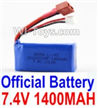 Wltoys K929-B 7.4v 1400mah Battery with T-shape Plug