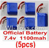 Wltoys K929 RC Batteries,7.4v 1100mah battery(5pcs)