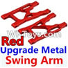 Wltoys 10428 Upgrade Parts-Upgrade Metal Swing Arm-Red-2pcs-K949-09 Upgrade Metal Parts,Wltoys 10428 RC Car Parts,High speed 1:10 Scale 4wd,10428 Electric Power On Road Drift Racing Truck Car Parts