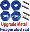 Wltoys 10428 Upgrade Parts-Upgrade Metal 12MM Hexagon wheel seat,Tire adapter(4pcs)-Dark Blue-K949-12,Wltoys 10428 RC Car Parts,High speed 1:10 Scale 4wd,10428 Electric Power On Road Drift Racing Truck Car Parts