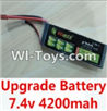 Wltoys 10428 Upgrade Parts-Upgrade 7.4v 4200mah battery with T-shape plug,Wltoys 10428 RC Car Parts,High speed 1:10 Scale 4wd,10428 Electric Power On Road Drift Racing Truck Car Parts