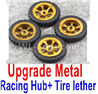 Wltoys K999 Upgrade Metal Racing Hub(4pcs) & Upgrade Racing Trie lether(4pcs)-Yellow