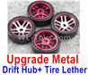 Wltoys K999 Upgrade Metal Drift Hub(4pcs) & Upgrade Drift Trie lether(4pcs)-Purple