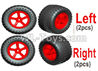 Wltoys L219 Spare Parts-11-01 1554+1555 Left and Right Wheel unit(4 Set,2 left+2 Right)-Red,Wltoys L219 Rc Car Spare Parts Replacement Accessories,1:10 L219 RC Racing Car Trcuk parts