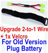 Foxx S911 Upgrade 2-to-1 wire and Velcro-Two battery can be used together,Run 2x Time than usual Parts-