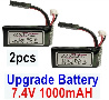 Xinlehong Toys 9130 Battery,Akku-Upgrade 7.4V 1000MAH Battery(2pcs) Parts