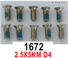 Wltoys 16800 1672 Screws. 2.5x5KM D4. Total 10pcs. Cross countersunk head machine screws.