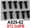 Wltoys 16800 A929-62 Screws. ST2.3*5PB. Total 10pcs. Cross Round head machine screws.
