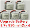 SYMA X5S X5SW X5SC Parts-26 Upgrade 3.7v 850mah battery(5pcs) For SYMA X5S X5SC X5SC Quadcopter UFO parts