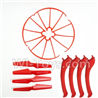 SYMA X5S X5SW X5SC Parts-60 Outer protect frame(4pcs) & Propellers(4pcs) & Landidng skid(4pcs)-Red For SYMA X5S X5SC X5SC Quadcopter UFO parts