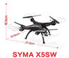 SYMA X5SW Quadcopter-Black (include the 300,000 Pixels Camera unit,with FPV Real-time transmission By your phone ,and with the headless function) For SYMA X5S X5SC X5SC Quadcopter UFO parts
