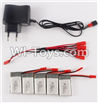 SongYang toys X25 Parts-42 Charger & 5pcs 1-to-5 jst conversion wire & 5pcs 750mah battery For the SY X25 UFO X-25 RC Quadcopter