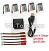 SongYang toys X25 Parts-43 Upgrade 1-to-5 balance charger and USB charger & 5pcs white-to-JST coversion wire & 5pcs 750mah battery For the SY X25 UFO X-25 RC Quadcopter