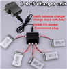 SongYang toys X4 Parts-06 Upgrade 1-to-5 charger and balance charger & USB-TO-socket Conversion plug(Not include the 5 battery) for the SongYang X4 Quadcopter SY X4 UFO rc drone