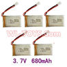 SongYang toys X7 Parts-19 Upgrade 3.7v 680mah battery for SongYang X6 Quadcopter(5pcs)