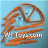 SYMA X8 X8C Parts-55 Landing skid(4pcs) & Protect frame(4pcs) & Propellers(4pcs)-Orange For SYMA X8 X8C RC Quadcopter parts,FPV Camera UFO