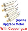 Holy Stone U818A Parts-15 Upgrade Reversing-rotating Motor with Black and white wire(2pcs) & rotating Motor with red and Blue wire(2pcs)-All with copper gear,Holy Stone U818A Quadcopter parts,U818A rc Drone spare parts