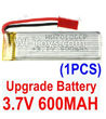 Holy Stone U818A Parts-23 Upgrade 3.7v 600mah battery(1pcs)-Size-64X17X8.5MM,Holy Stone U818A Quadcopter parts,U818A rc Drone spare parts