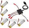 Holy Stone U818A Parts-28 5pcs 780mah Battery & Upgrade 1-to-5 charger with balance charger & Conversion wire(5pcs),Holy Stone U818A Quadcopter parts,U818A rc Drone spare parts