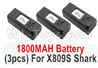 Visuo XS809HW XS809W Battery Parts-3.85V 1200MAH Battery(3pcs)-For XS809S Shark