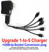 Visuo XS809HW XS809W Parts-Upgrade 1-to-5 USB Charger + USB-to-Socket Conversion plug(Charge 3 Battery at the same time)