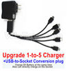 Visuo XS812 Upgrade 1-to-5 USB Charger+ USB-to-Socket Conversion plug(Charge 3 Battery at the same time)