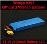 WLtoys V393 RC Quadcopter parts-14 Official 11.1V 2700MAH Battery for WLtoys V303 V393