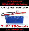 Wltoys Q202 Quadcopter parts-36 Official 7.4v 850mah battery