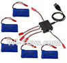 Wltoys V686 V686G V686K parts-15 5pcs 780mah Battery & Upgrade 1-to-5 charger with balance charger & Conversion wire(5pcs) For Wltoys V686 V686G Quadcopter parts,V686 Drone Spare parts
