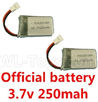 Wltoys V911S Parts-14-02 V966.016 Official 3.7v 250mah battery(2pcs),Wltoys V911 RC Helicopter spare parts accessories,2.4G 4CH 6-Aixs Gyro Flybarless WLtech V911S Parts