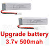 Wltoys V911S Parts-15-02 Upgrade 3.7v 500mah 25C battery(2pcs)-58X17x8mm-Weight-14g,Wltoys V911 RC Helicopter spare parts accessories,2.4G 4CH 6-Aixs Gyro Flybarless WLtech V911S Parts