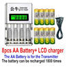 Wltoys XK K110 K110S 8pcs Rechargeable AA battery Parts and LCD Charger for the Transmitter.