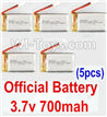 XK K124 Parts-13 Official 3.7V 700MAH Battery(5pcs) For XK K124 helicopter Spare parts,EC145 6CH Flybarless RC Helicopter parts