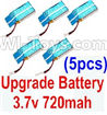 XK K124 Parts-14 Upgrade battery 3.7v 720mah(5pcs) For XK K124 helicopter Spare parts,EC145 6CH Flybarless RC Helicopter parts