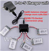 XK K124 Parts-17 Upgrade 1-to-5 charger and balance charger & USB-TO-socket Conversion plug(Not include the 5 battery) For XK K124 helicopter Spare parts,EC145 6CH Flybarless RC Helicopter parts