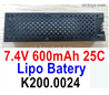 Wltoys XK K200 Parts Battery Packs.K200.0024.7.4V 600mAh Lipo Battery.