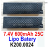 Wltoys XK K200 Parts 2pcs RC Battery,lipo Battery Packs.K200.0024.